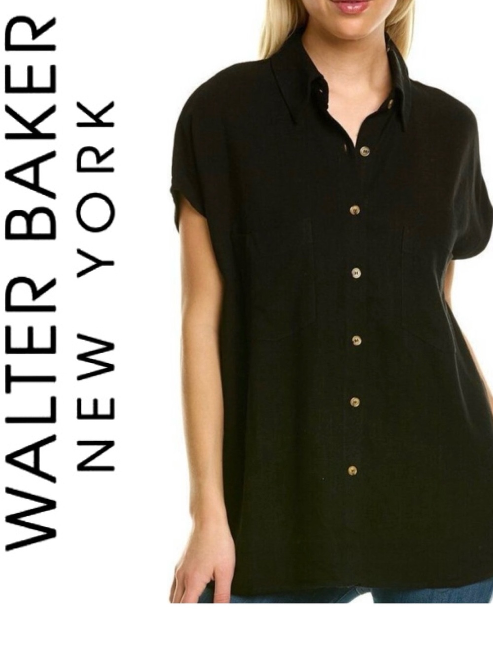 NEW Walter Baker Sylvia Linen-Blend Top